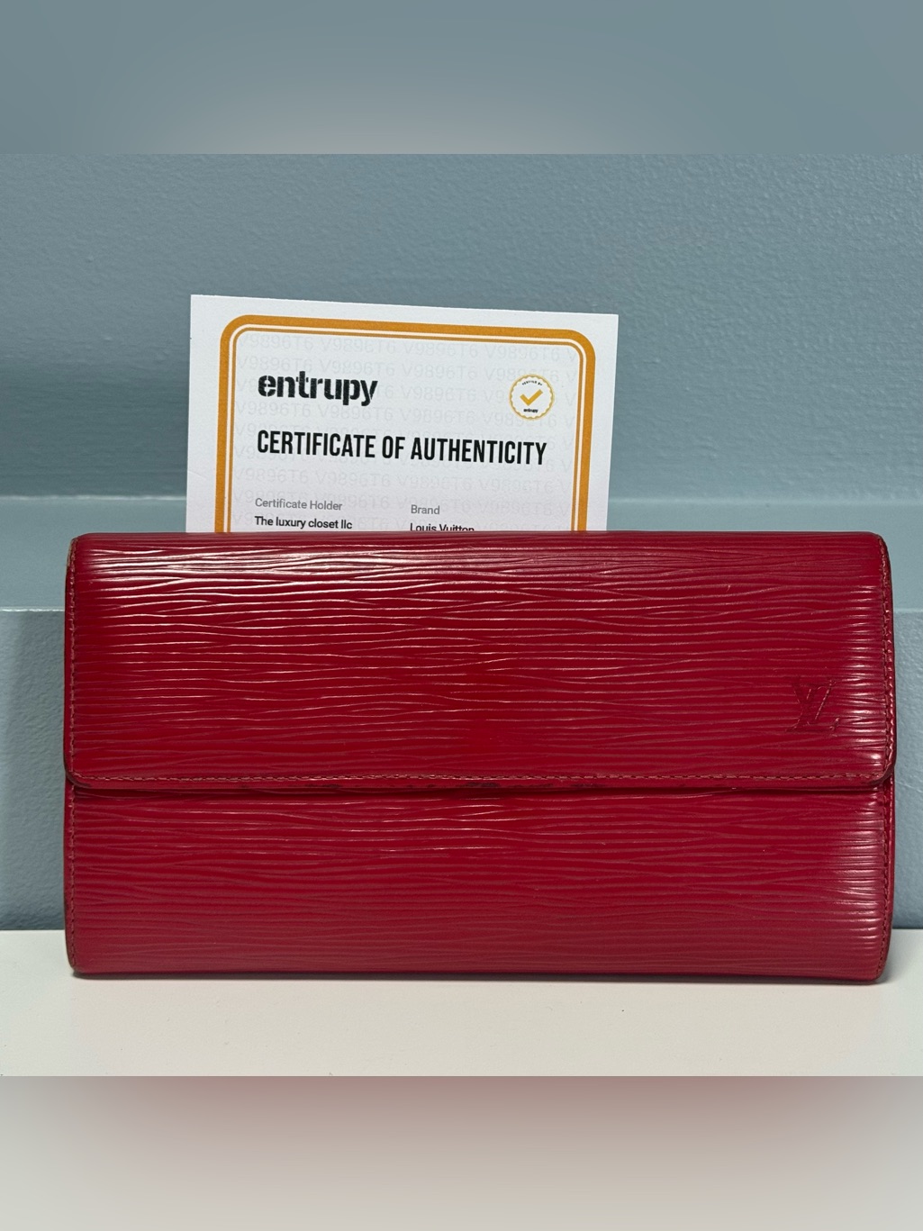 Louis Vuitton Red Epi Leather Sara Wallet